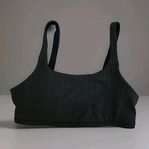 Alo Yoga Olive Green Plaid Bra‎ Size Small